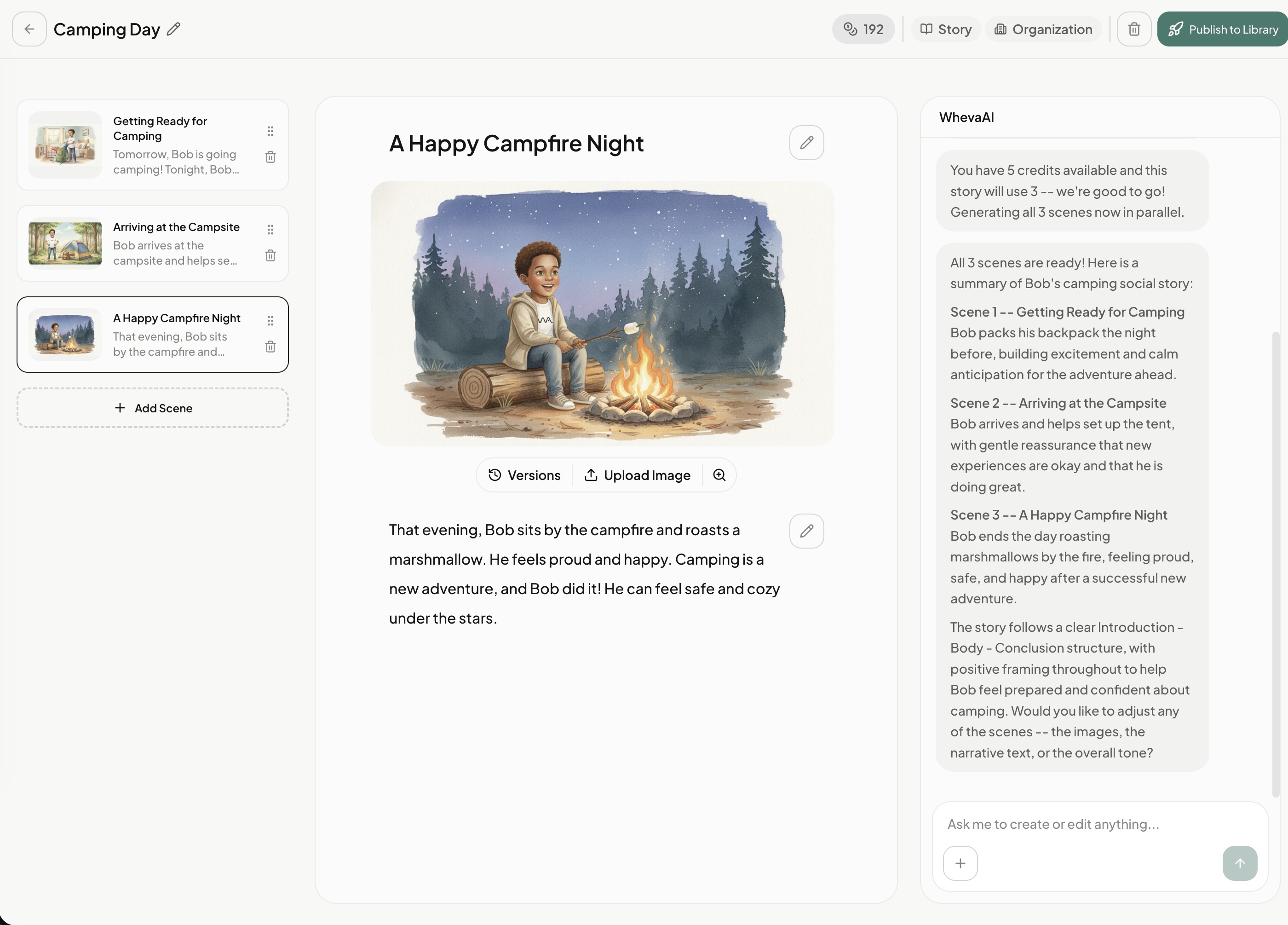 AI-powered Studio for creating characters, visual aids, and social stories